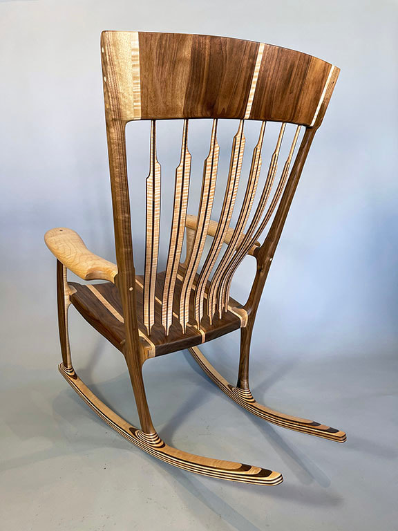 Curly Maple/Black Walnut Rocking Chair